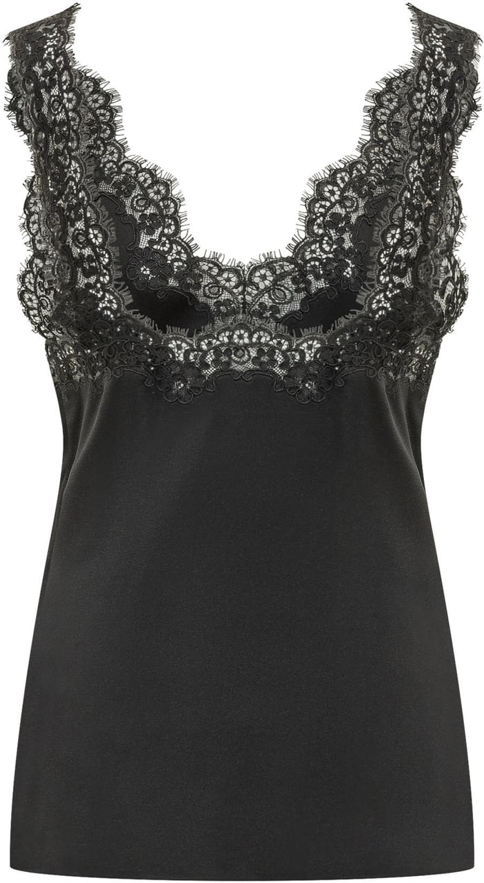 Stella McCartney Top con Pizzo Zwart