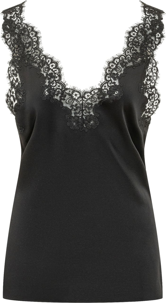 Stella McCartney Top con Pizzo Zwart