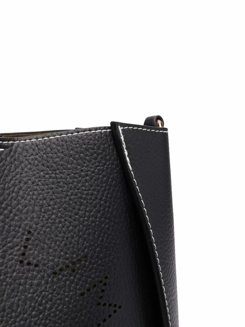 Stella McCartney Black Polyamide Perforated Logo Tote Bag Zwart