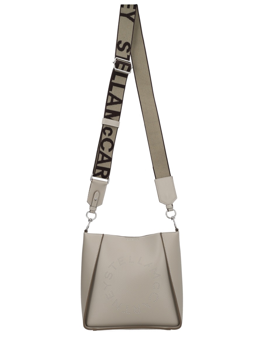 Stella McCartney Polyamide Embossed Circular Logo Bag Grijs