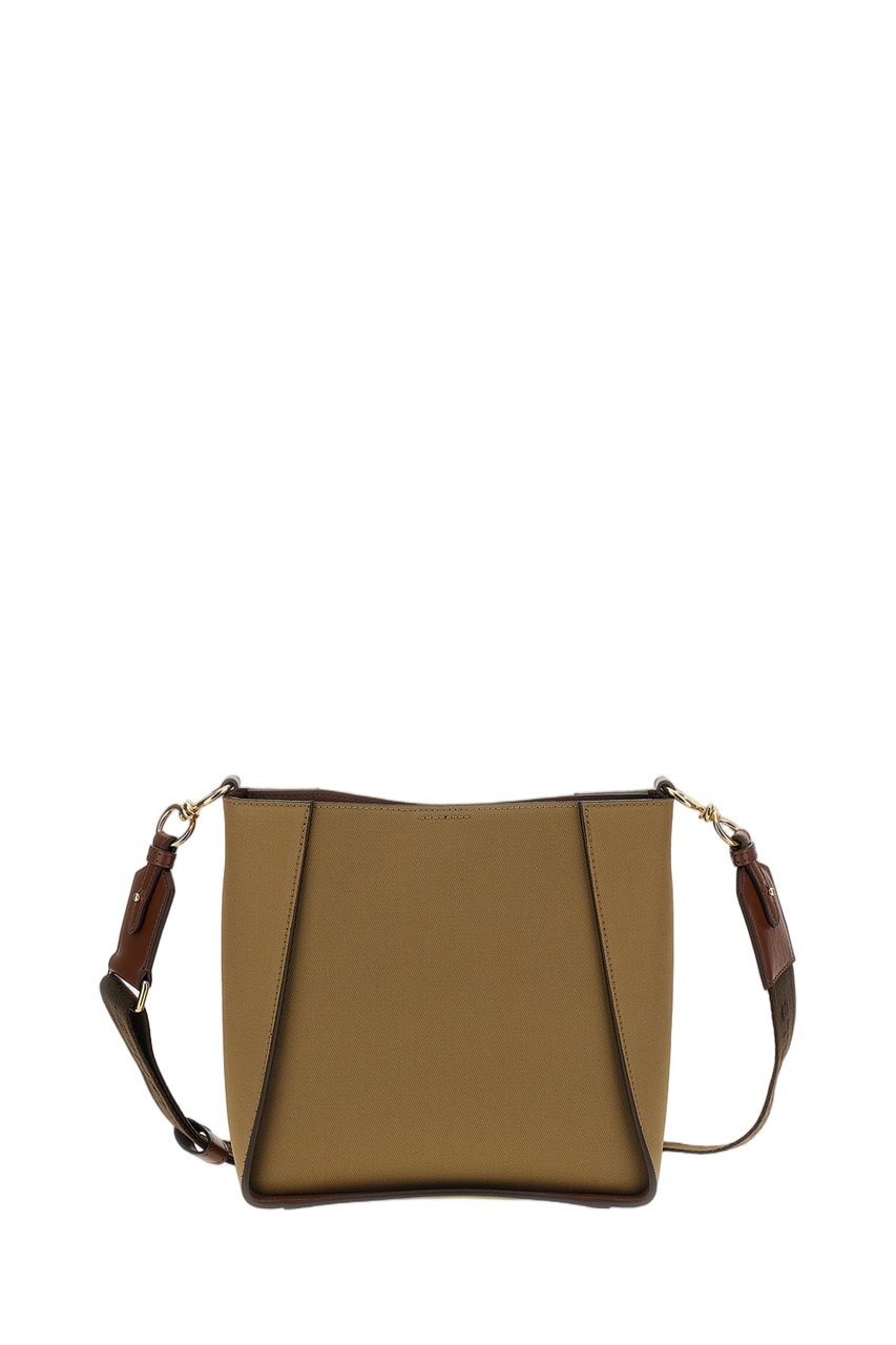 Stella McCartney Beige Circular Logo Perforated Crossbody Bag Bruin