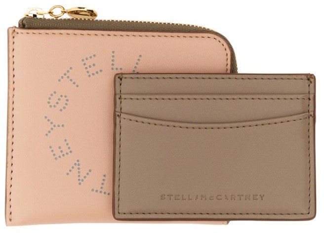 Stella McCartney Compact Zipped Wallet With Front Logo Detail Roze