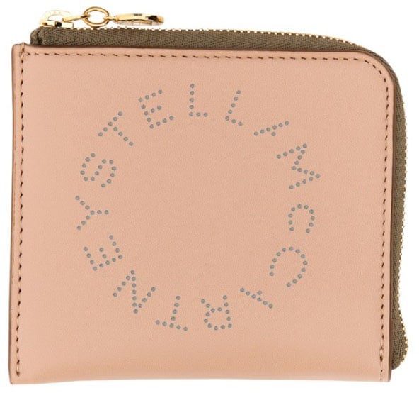 Stella McCartney Compact Zipped Wallet With Front Logo Detail Roze
