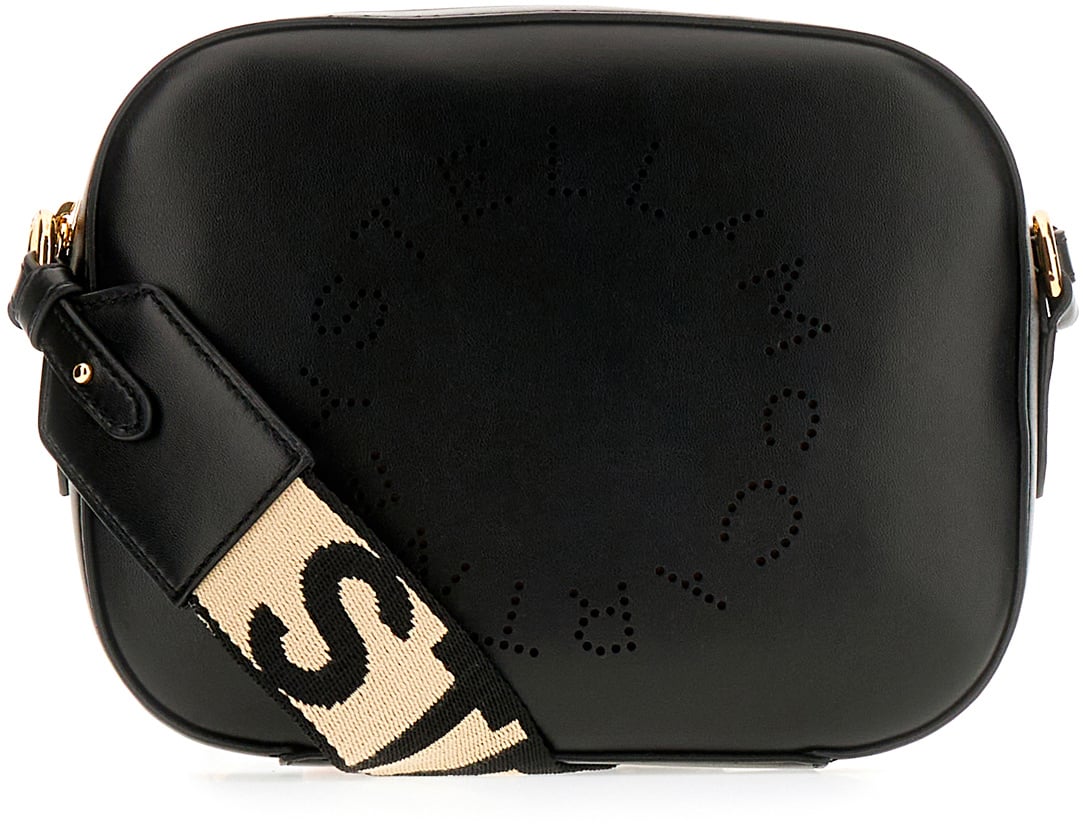 Stella McCartney Stella McCartney Black alter mat mini Stella Logo crossbody bag Zwart