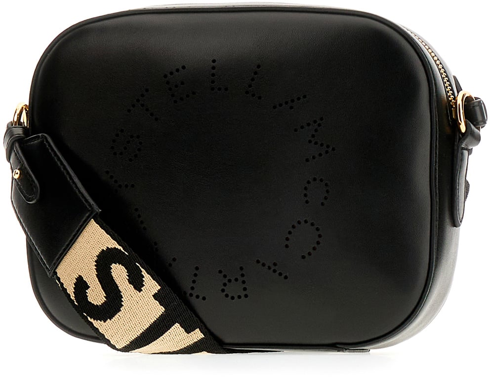 Stella McCartney Stella McCartney Black alter mat mini Stella Logo crossbody bag Zwart