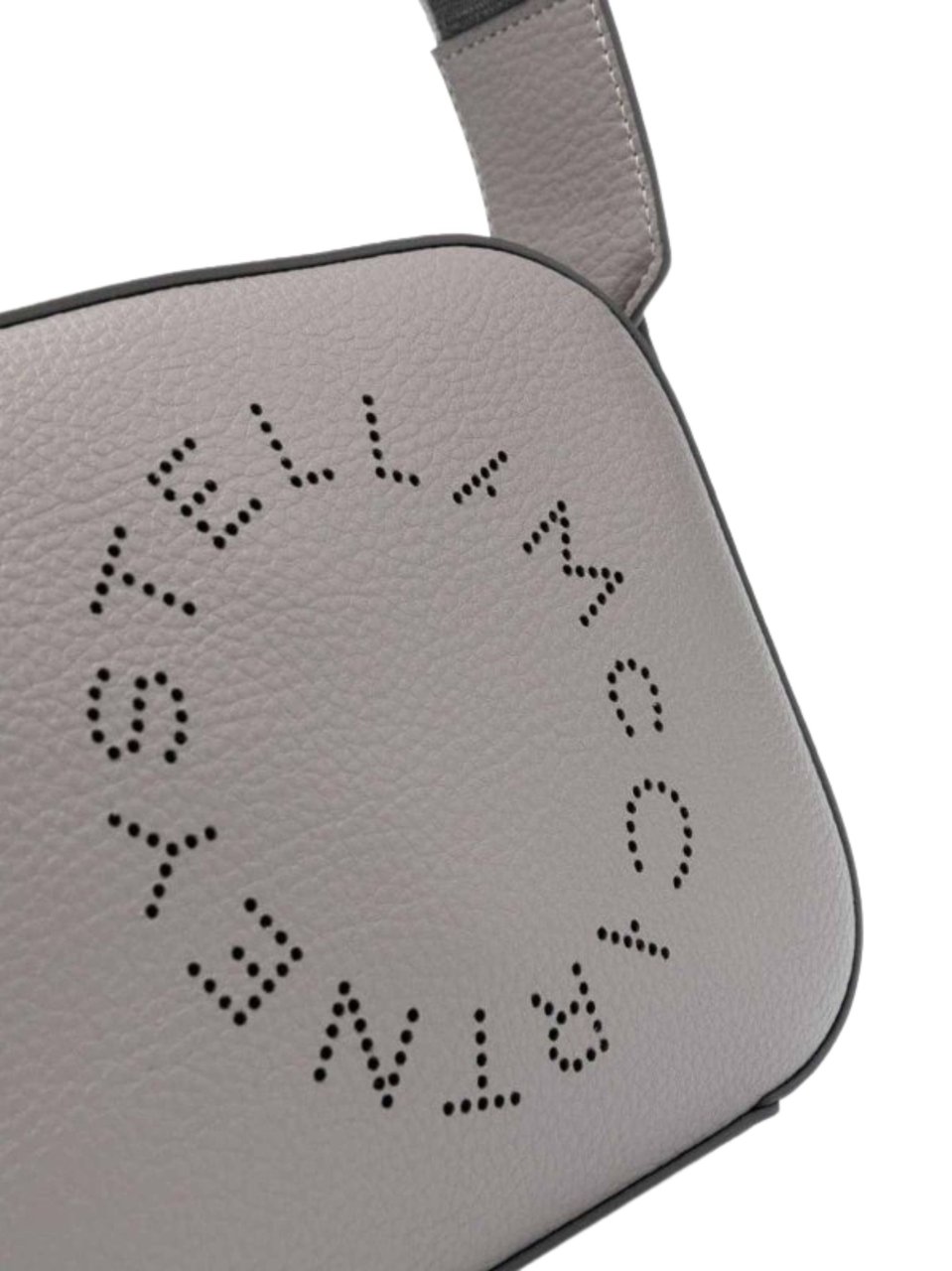 Stella McCartney Grey Fabric Strap Faux Leather Shoulder Bag Grijs