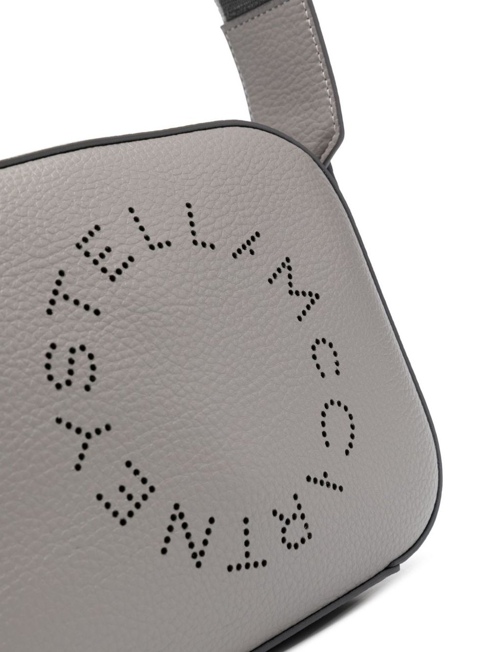 Stella McCartney Grey Fabric Strap Faux Leather Shoulder Bag Grijs