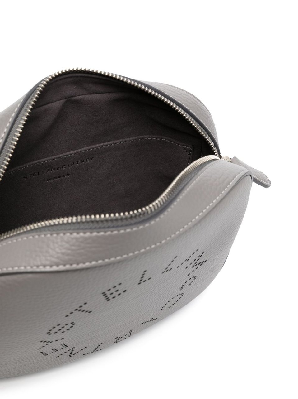 Stella McCartney Grey Fabric Strap Faux Leather Shoulder Bag Grijs
