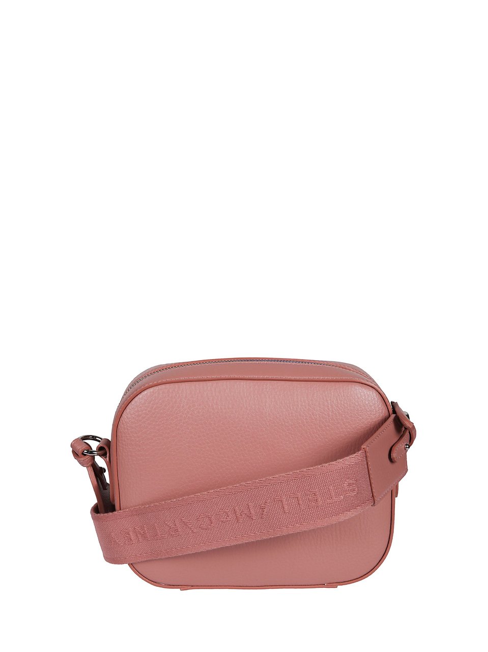 Stella McCartney Pink Canvas Strap Perforated Logo Leather Shoulder Bag Roze