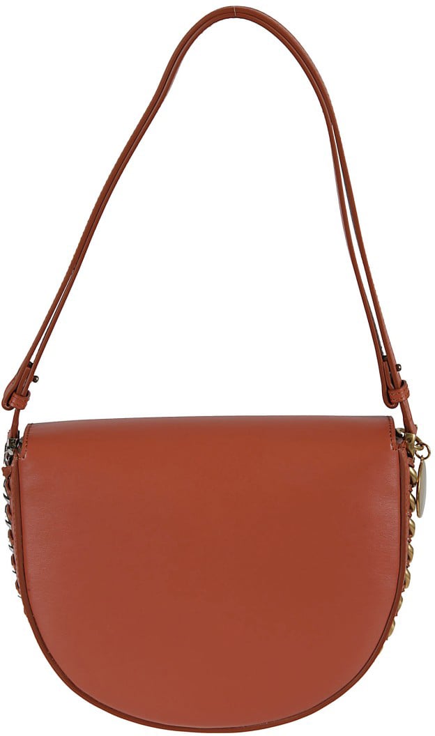 Stella McCartney Smooth Semi-Circular Bag With Structured Flap Bruin