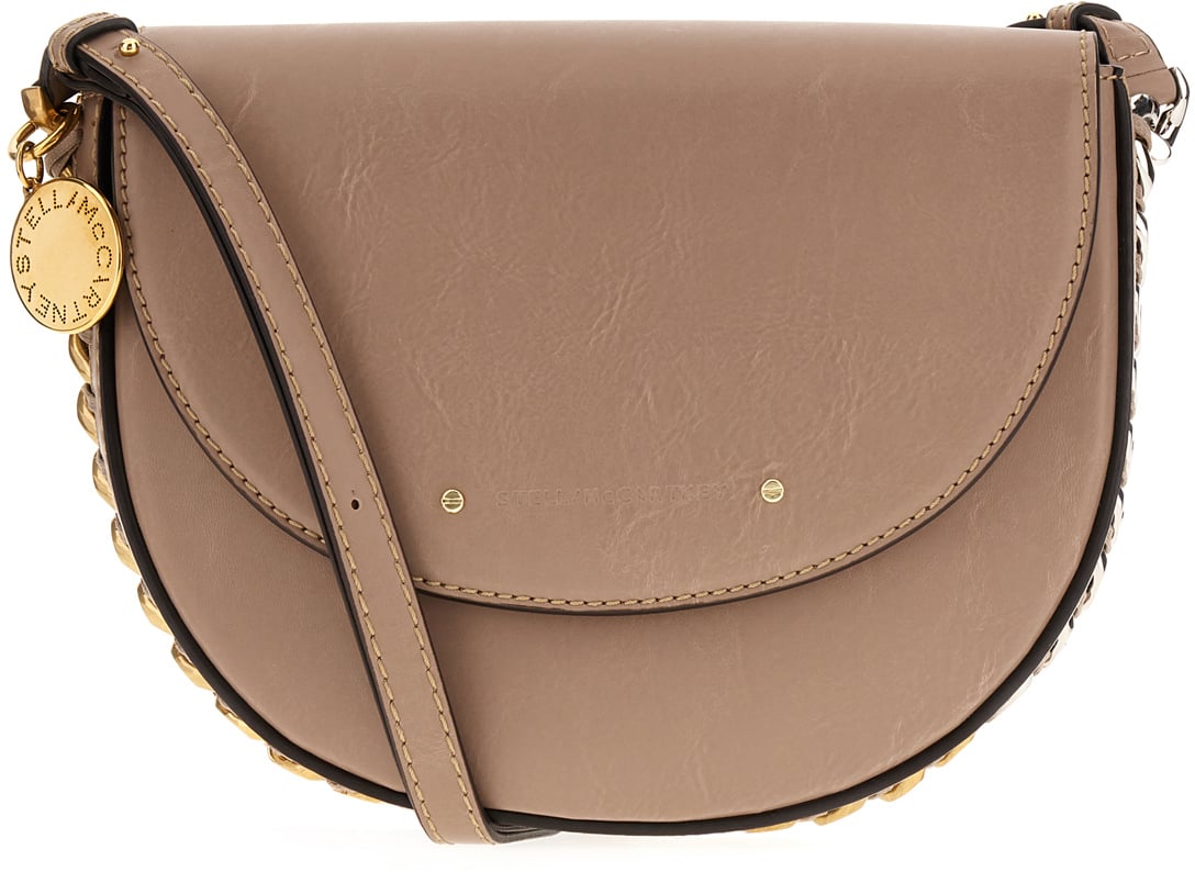 Stella McCartney Stella McCartney Dove grey alter mat medium Frayme shoulder bag Grijs