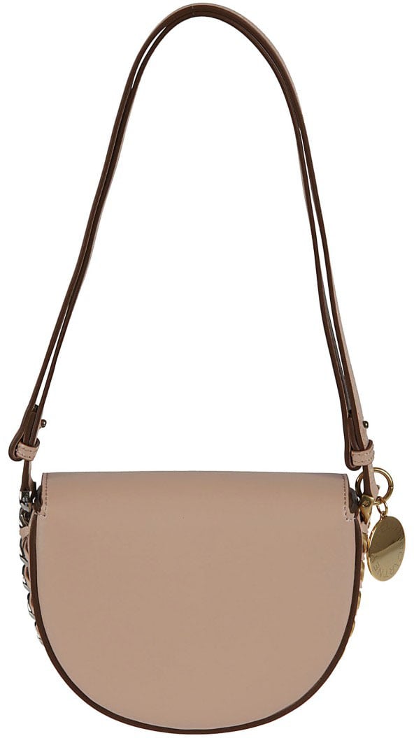 Stella McCartney Structured Half-Moon Shoulder Bag With Gold-Tone Accents Roze