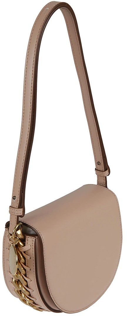 Stella McCartney Structured Half-Moon Shoulder Bag With Gold-Tone Accents Roze