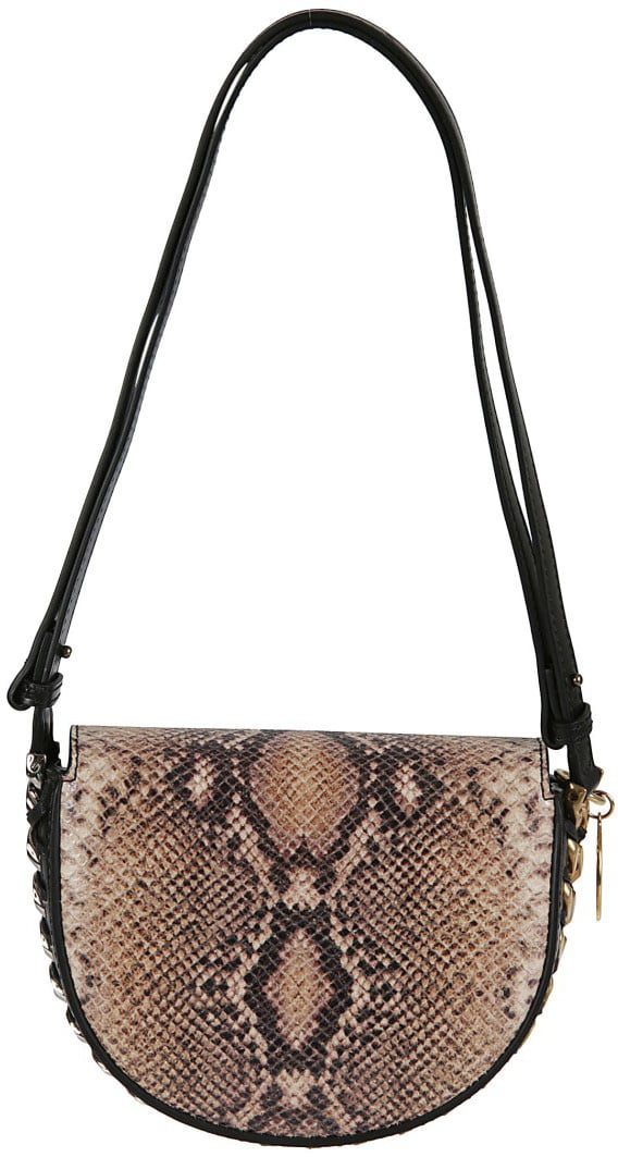 Stella McCartney Half-Moon Shoulder Bag With Snakeskin Pattern Roze