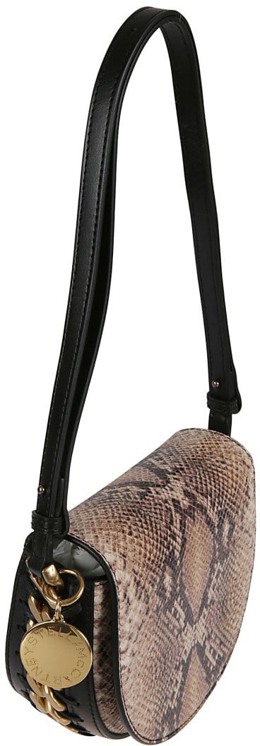 Stella McCartney Half-Moon Shoulder Bag With Snakeskin Pattern Roze