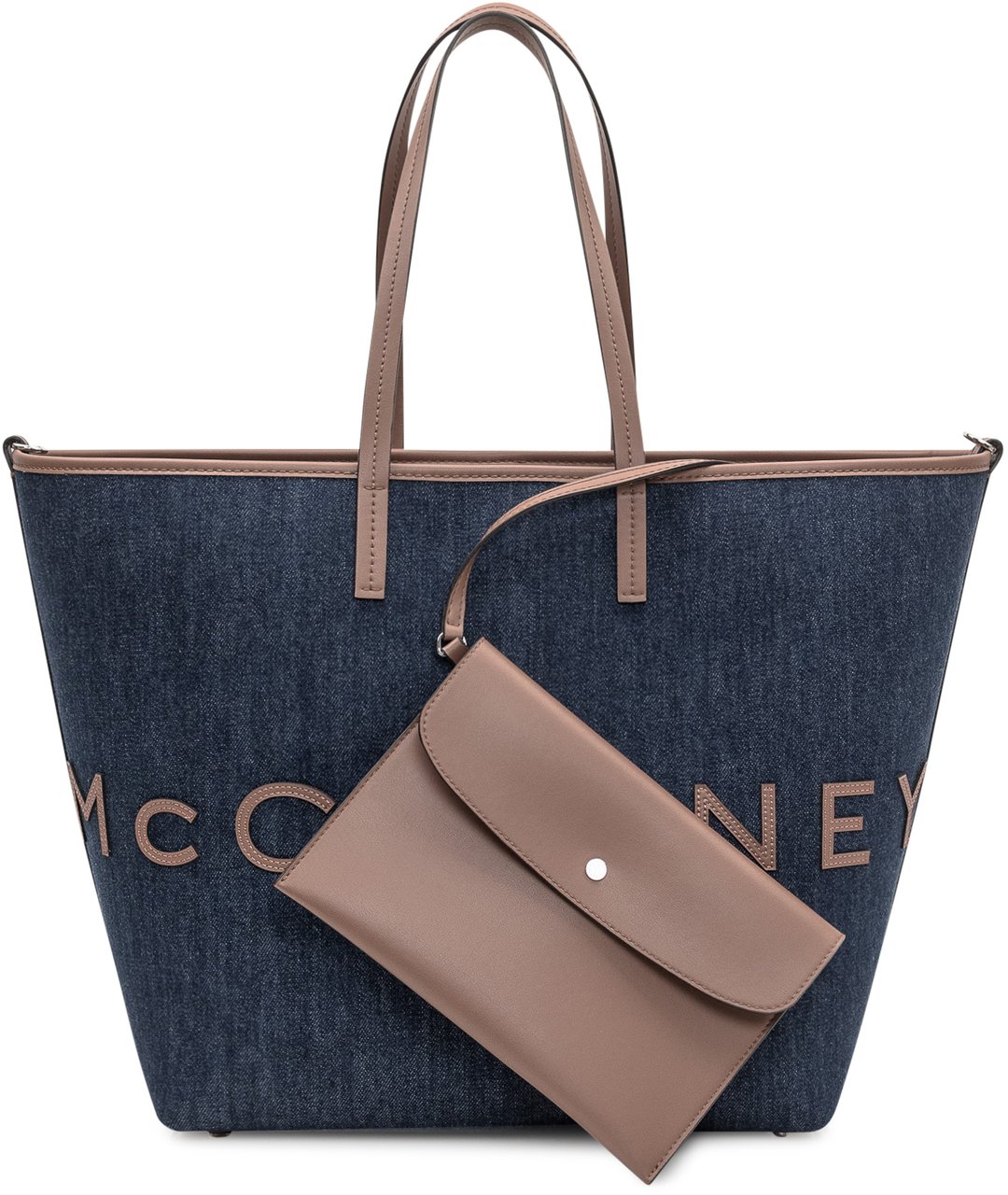 Stella McCartney Borsa Tote in Denim Ecologico Blauw
