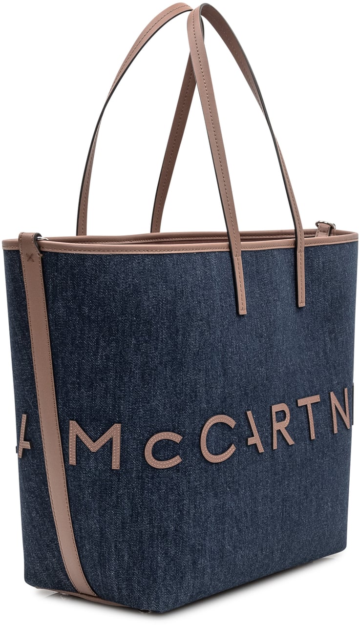 Stella McCartney Borsa Tote in Denim Ecologico Blauw