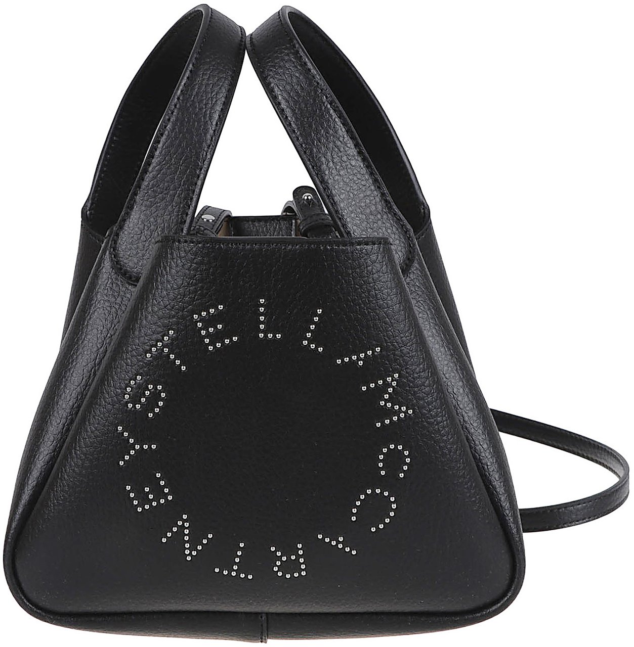 Stella McCartney Triangular-Shaped Handbag with Textured Finish Zwart