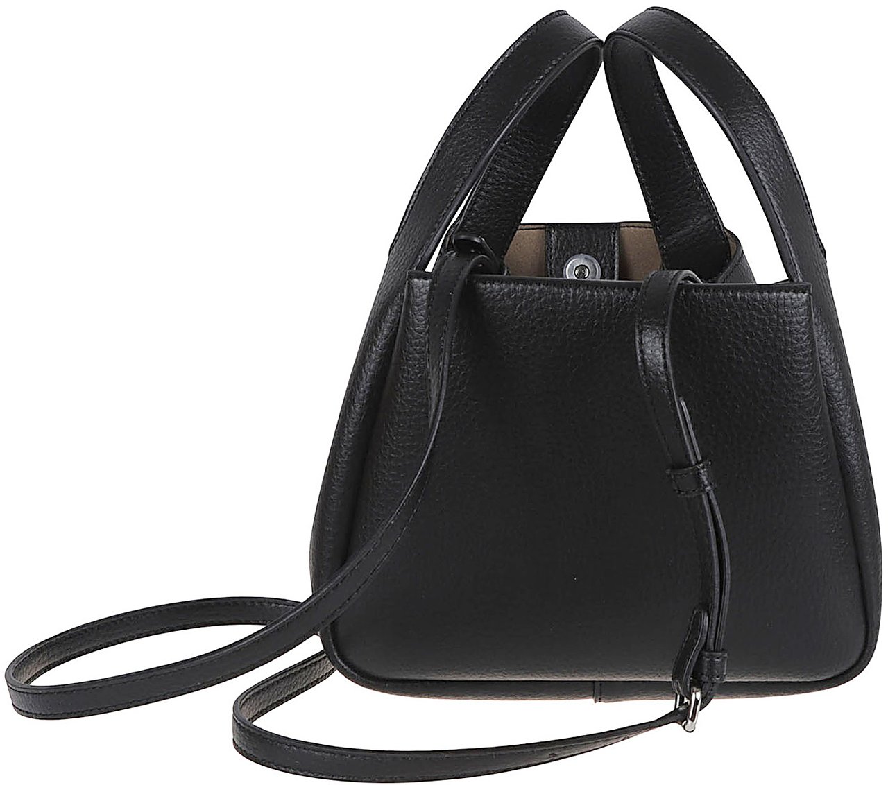 Stella McCartney Triangular-Shaped Handbag with Textured Finish Zwart