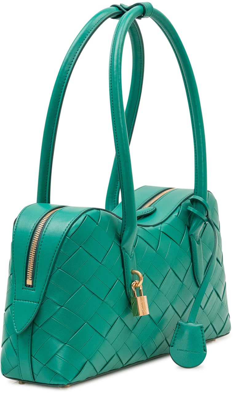 Stella McCartney Borsa a Mano Stella Ryder con Intreccio e Lucchetto Groen