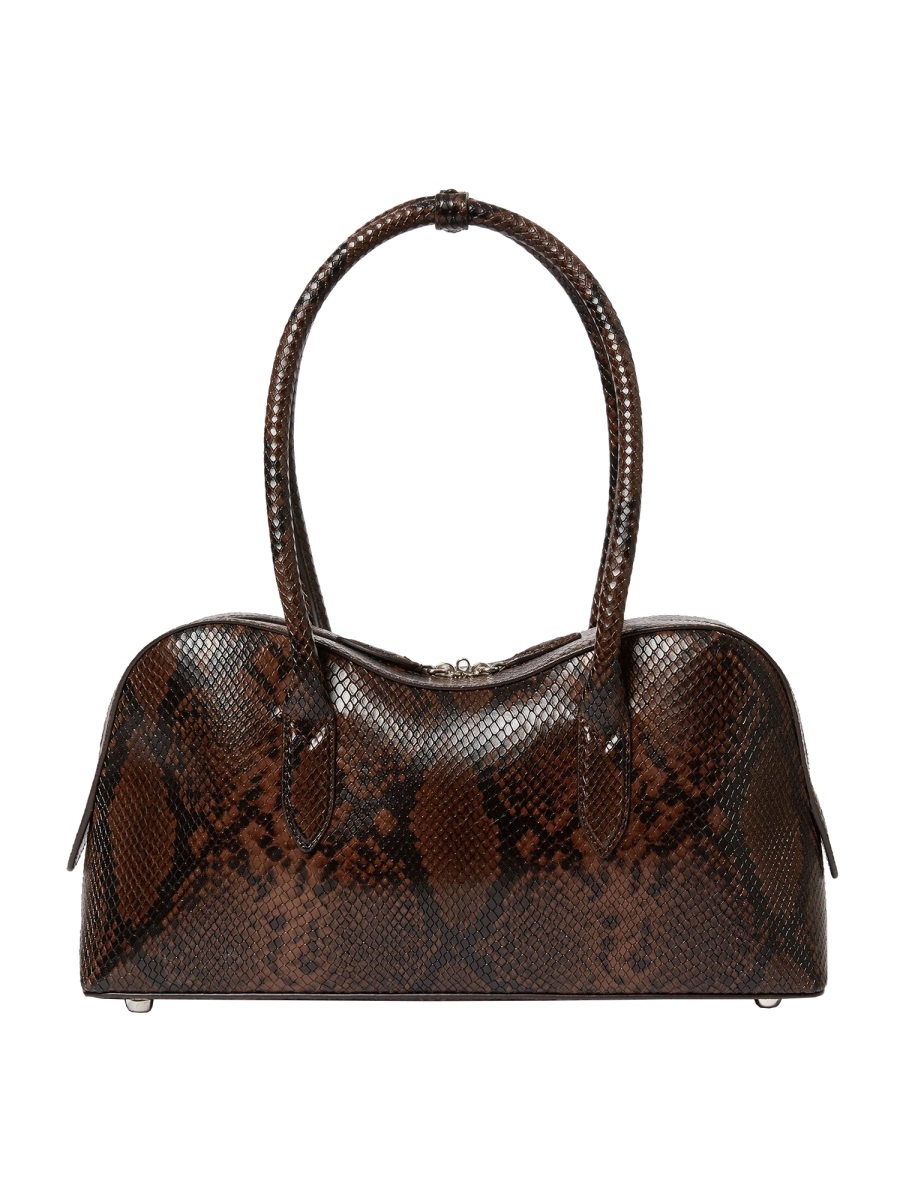 Stella McCartney Ryder Medium Snake Pattern Shoulder Bag Zwart