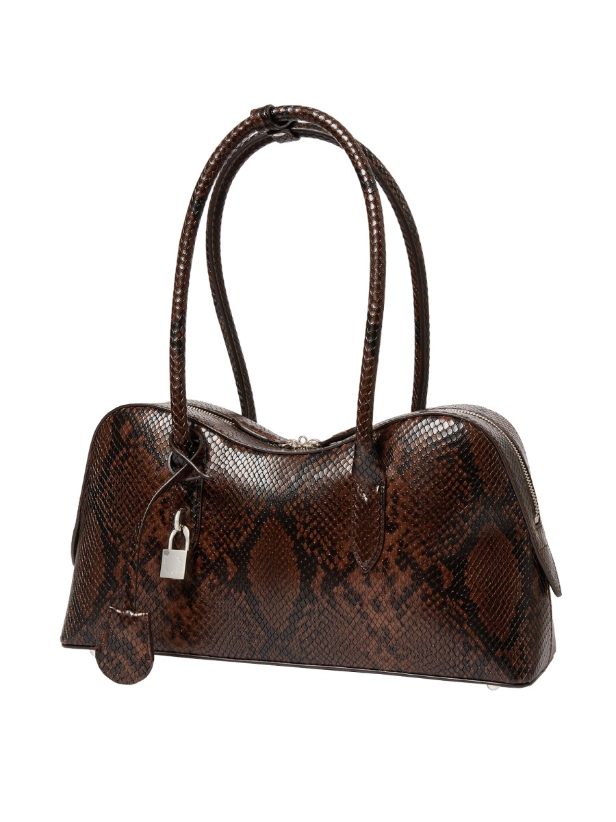 Stella McCartney Ryder Medium Snake Pattern Shoulder Bag Zwart
