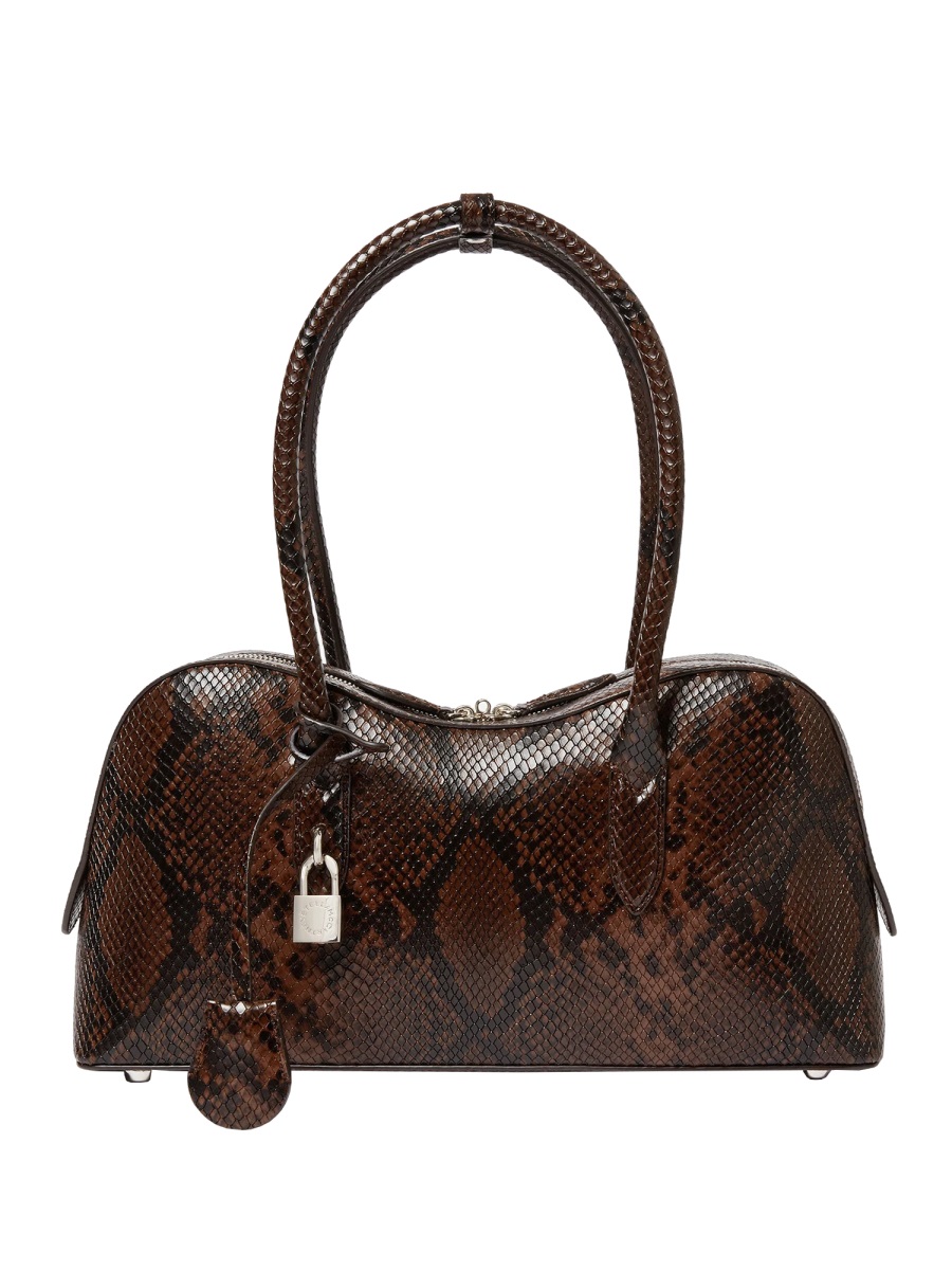 Stella McCartney Ryder Medium Snake Pattern Shoulder Bag Zwart