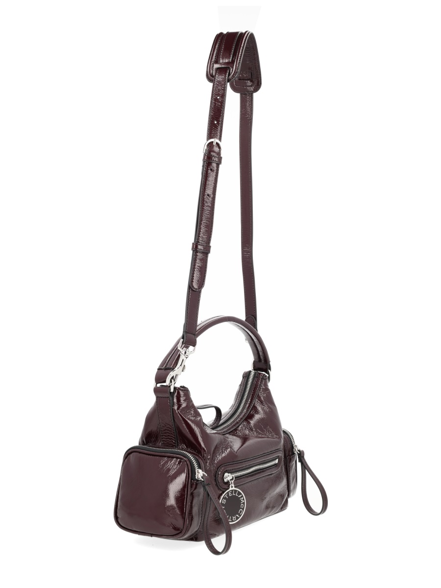 Stella McCartney Dartmoor Glossy Leather Shoulder Bag Grijs