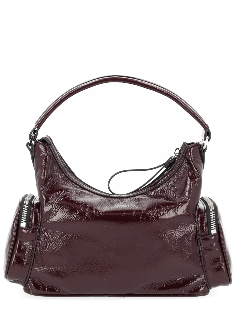 Stella McCartney Dartmoor Glossy Leather Shoulder Bag Grijs