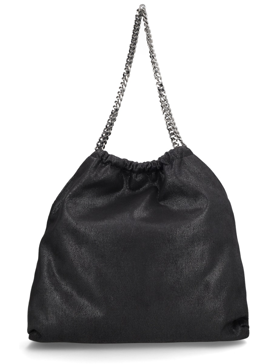Stella McCartney Black Soft Textured Shoulder Bag Zwart