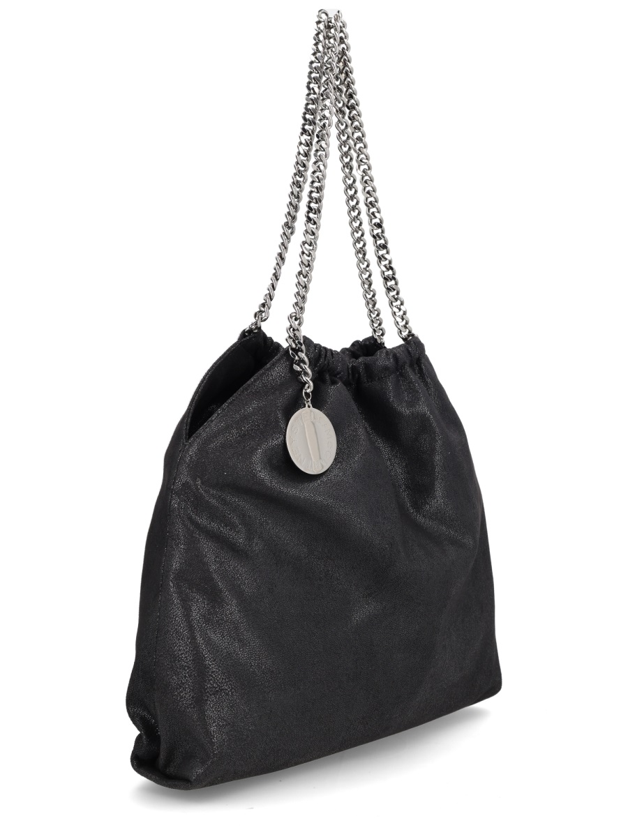 Stella McCartney Black Soft Textured Shoulder Bag Zwart