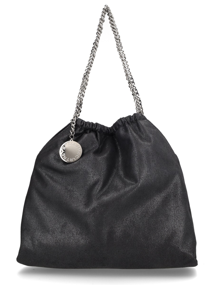 Stella McCartney Black Soft Textured Shoulder Bag Zwart