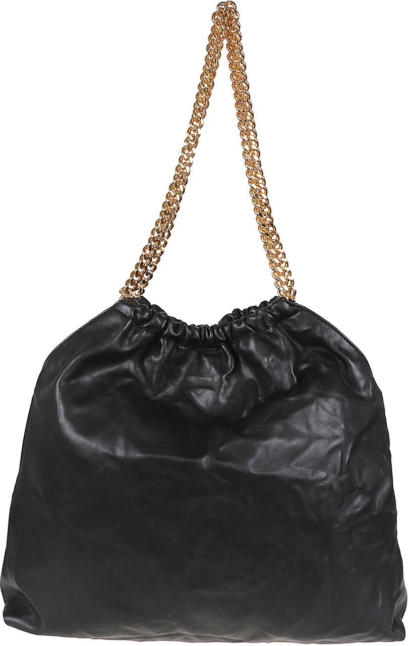 Stella McCartney STELLA McCARTNEY Falabella Medium Drawstring Crinkled Alter Mat Zwart