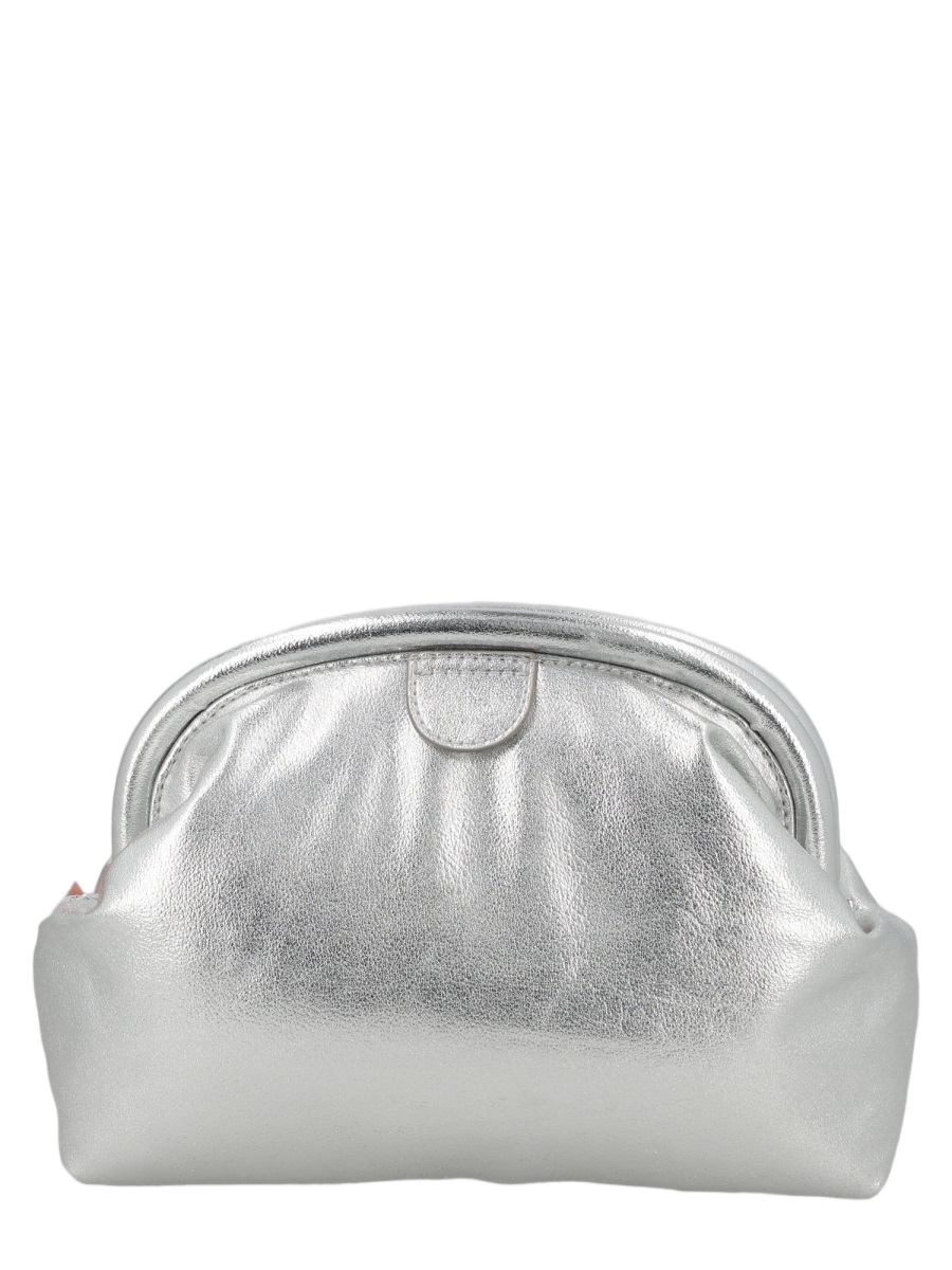 Stella McCartney Polyamide Shimmering Metallic rounded Pochette Wit