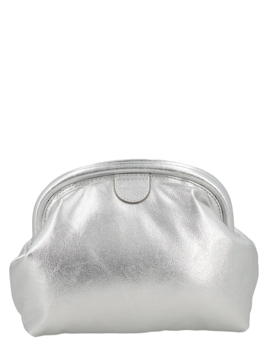 Stella McCartney Polyamide Shimmering Metallic rounded Pochette Wit