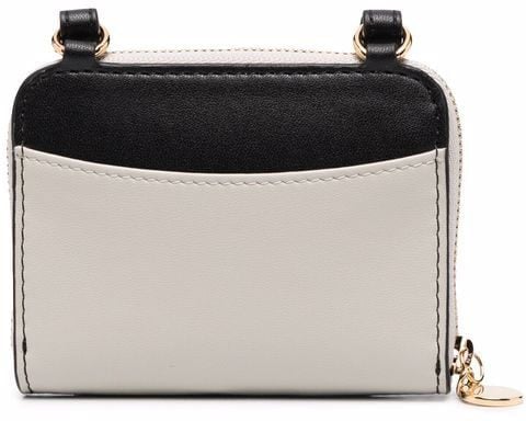 Stella McCartney Black Card Holder Bicolor Eco Card Cases Zwart