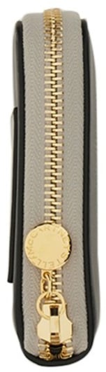 Stella McCartney Zipped Wallet With Circular Logo And Gold Hardware Zwart