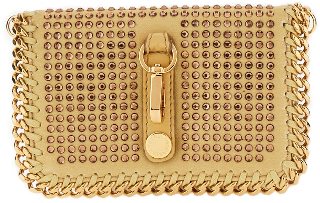 Stella McCartney Stella McCartney Embellished polyester Falabella card holder Geel