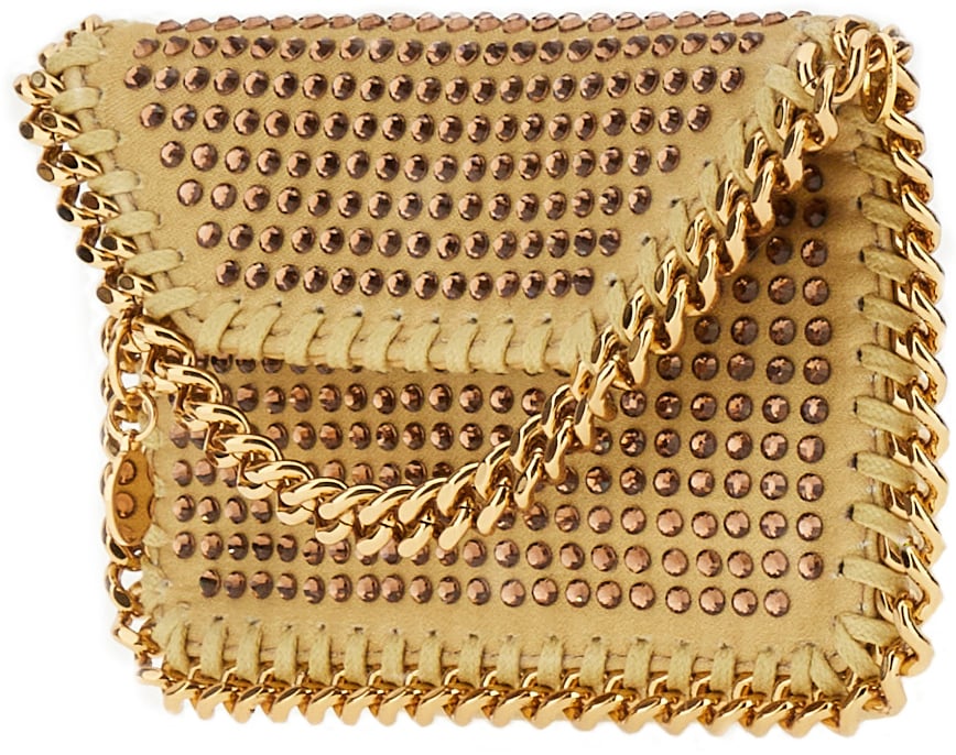 Stella McCartney Stella McCartney Embellished polyester Falabella card holder Geel