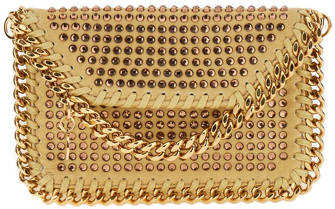 Stella McCartney Stella McCartney Embellished polyester Falabella card holder Geel
