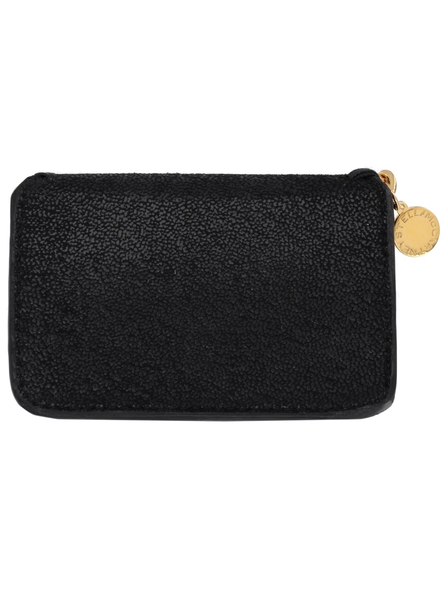 Stella McCartney Black Falabella Gold Chain Trim Wallet Zwart
