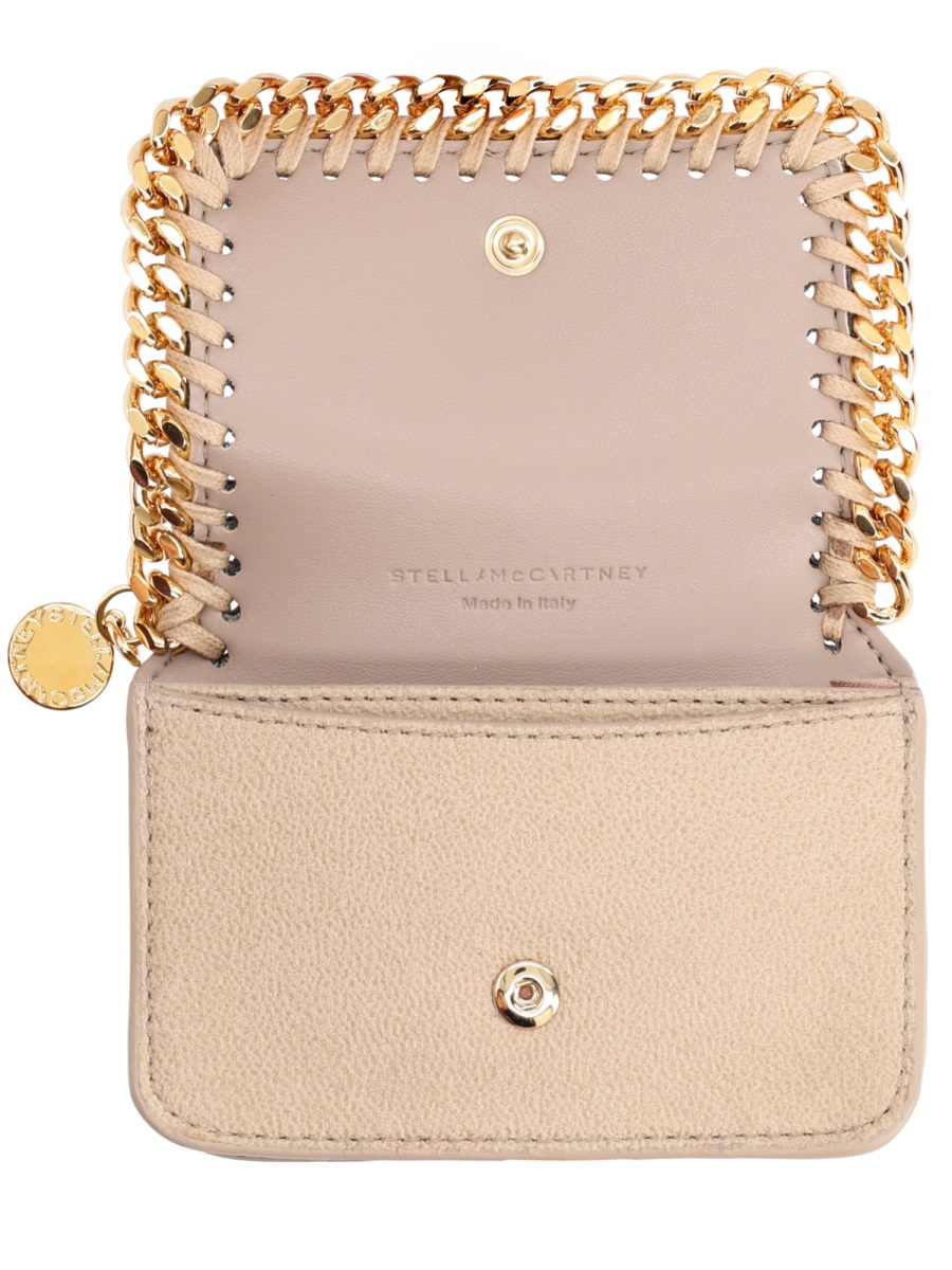 Stella McCartney Neutral Falabella Chain Trim Wallet Neutraal