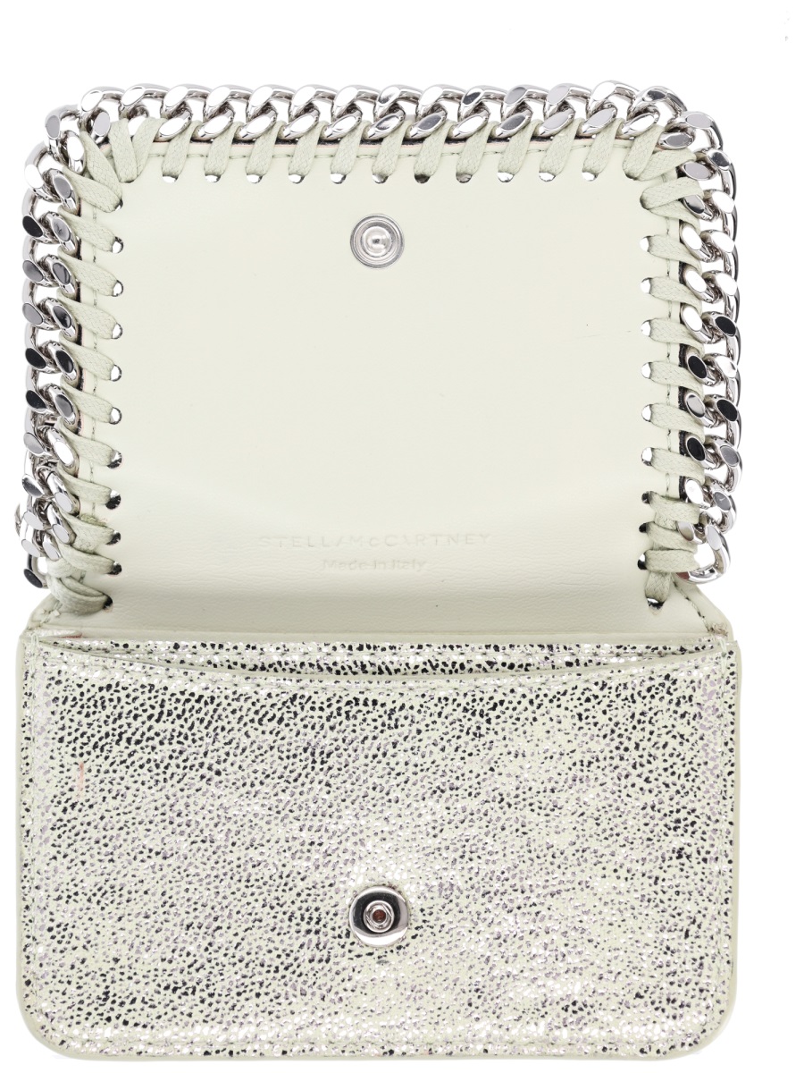 Stella McCartney Falabella Silver Speckled Card Holder Wit