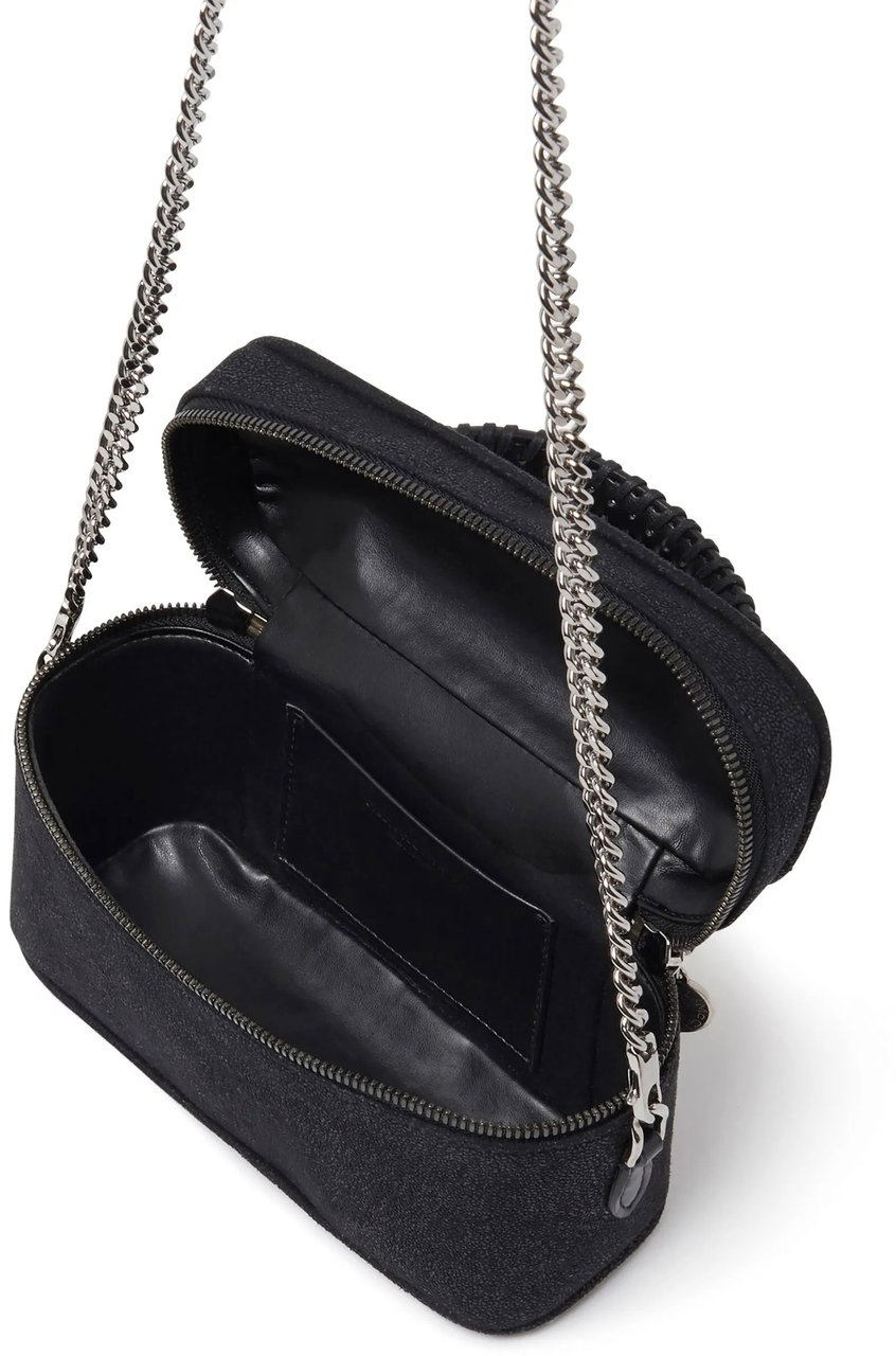 Stella McCartney Textured Black Vanity Case With Braided Handle Zwart