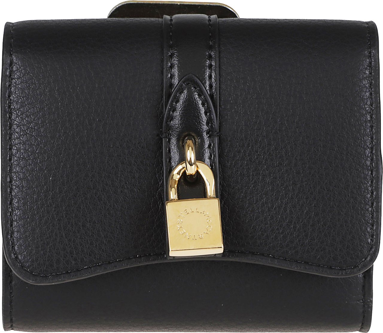 Stella McCartney STELLA McCARTNEY Stella Ryder Trifold Wallet Embossed Grainy Eco Alter Mat - Murraya + Vegea Zwart