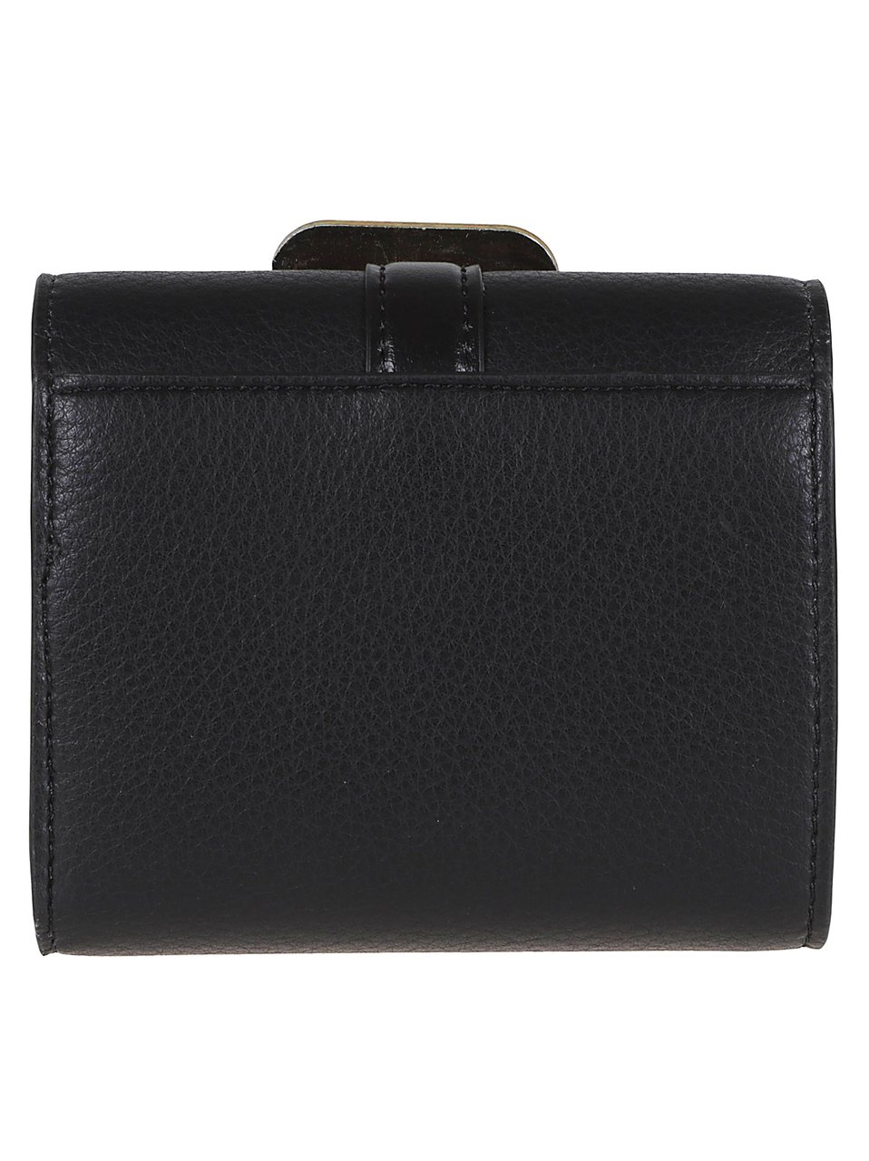 Stella McCartney Stella Ryder Trifold Wallet with Embossed Grainy Texture Zwart