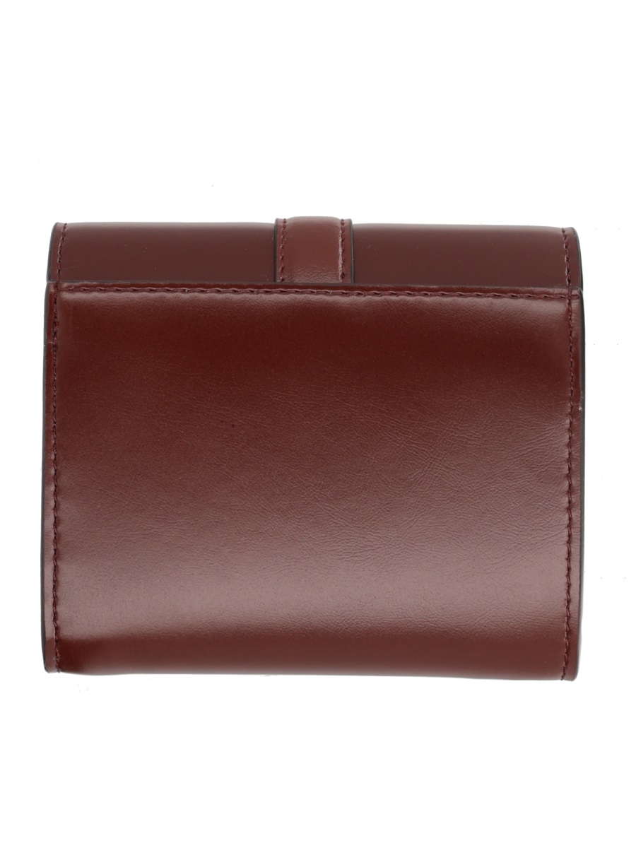Stella McCartney Polyamide Gold Padlock Trifold Wallet Zwart