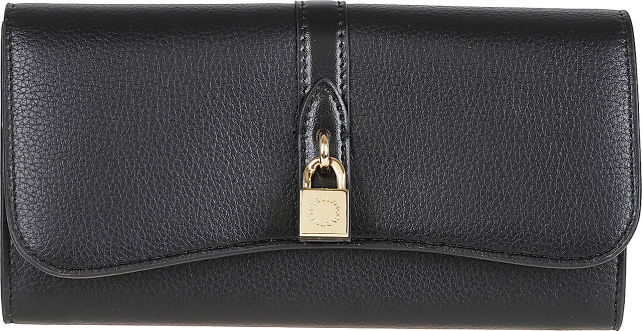STELLA McCARTNEY Stella Ryder Continental Wallet Embossed Grainy Eco Alter Mat - Murraya + Vegea Zwart