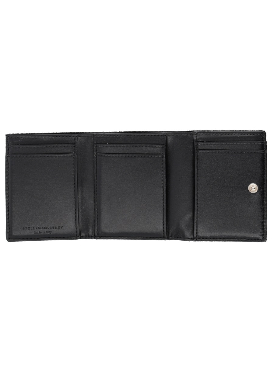 Stella McCartney Falabella Textured Chain Trim Card Holder Zwart