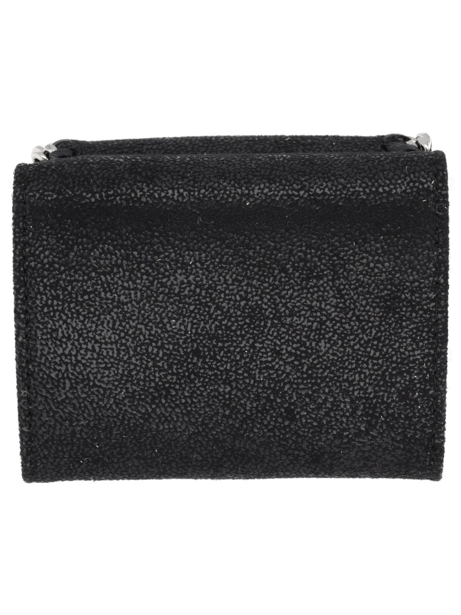 Stella McCartney Falabella Textured Chain Trim Card Holder Zwart
